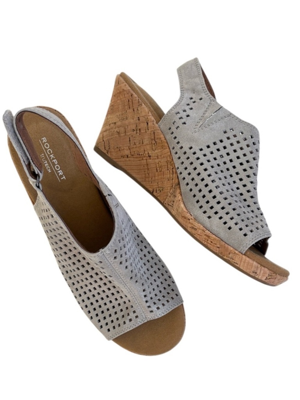 EUC Rockport Leather Wedge Sandals Size 7.5